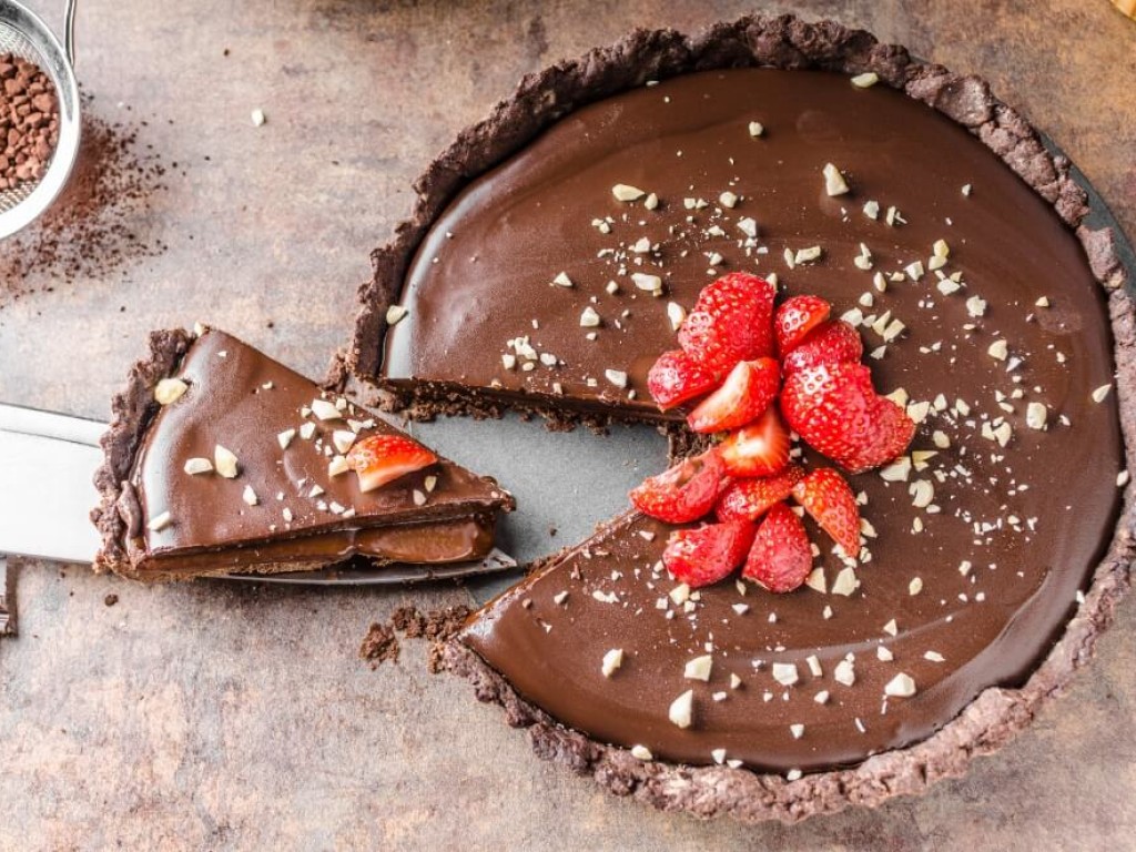 banner sobremesas torta chocolate morango